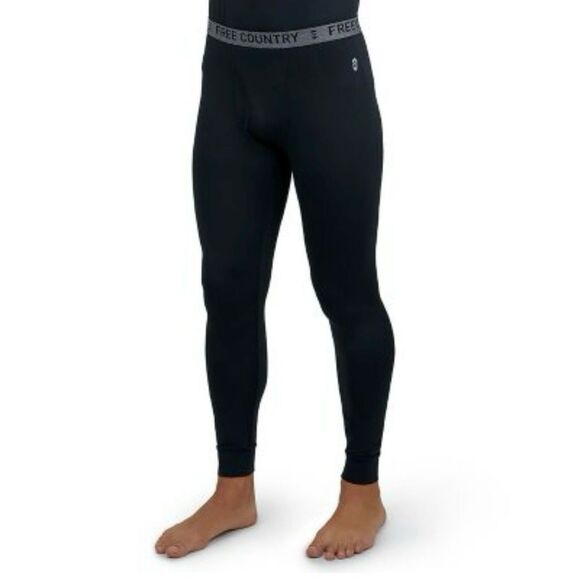 Free Country Men’s Baselayer Bottom Black Large 2PK - Picture 2 of 5